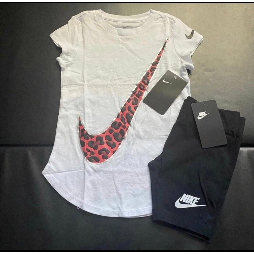 NWT Nike Leopard Print Athletic Set Girls Size 5